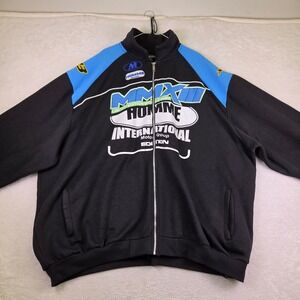 BoohooMAN Homme International Moto Group Zip Track Jacket Black Blue 5XL